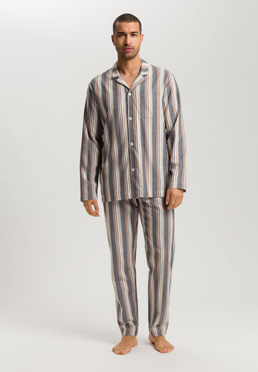 Cozy Comfort Cotton Flannel Button Front Pajama Set | Redwood Stripe 75724-3043